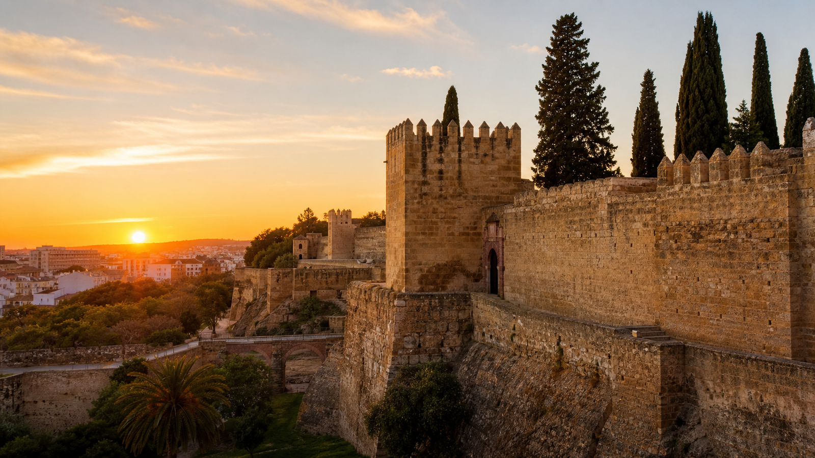 Alcazaba de Badajoz al atardecer